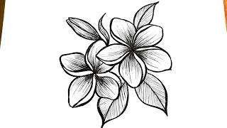 How to draw flowers easy  Flower drawing tutorial for beginners [upl. by Arakihc58]