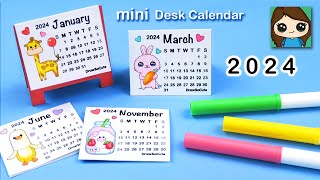 How to Make a 2024 Mini Desk Calendar FREE  Easy DIY Craft [upl. by Enairda]