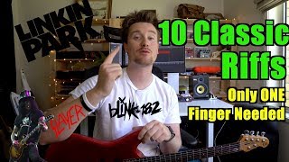 10 Classic Riffs Only One Finger Needed Guns amp Roses Linkin Park Blink 182 Ghost Slayer Pearl Jam [upl. by Holly]