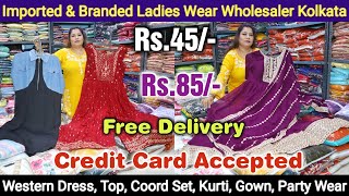 Imported amp Branded Western Dress Coord Set Top Denim Dress Kurti Party Wear Wholesaler Kolkata [upl. by Timothy659]