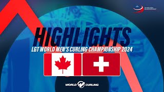 Canada v Switzerland  LGT World Mens Curling Championship 2024  Highlights [upl. by Alahcim]