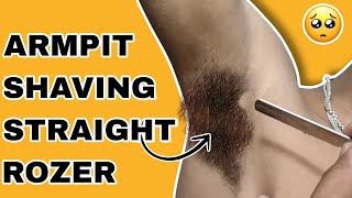 Armpit shaving straight rozer 🪒 Men underarm Shaving straight rozer 🪒 Women armpit shaving [upl. by Eladal]