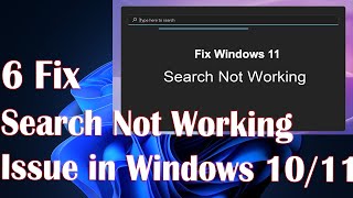 Search Not Working Issue in Windows 1011  6 Fix [upl. by Ellehcyar352]