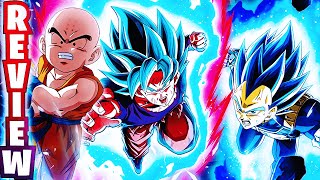 LR EVOLUTION BLUE VEGETA amp KAIOKEN GOKU  KRILLIN SUPER ATTACK REACTIONS amp INFO Dokkan Battle [upl. by Erkan726]