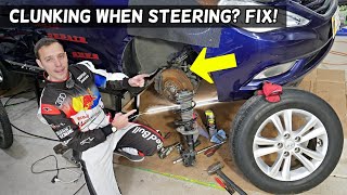 WHY CLUNKING NOISE SOUND WHEN TURNING STEERING WHEEL ON CAR [upl. by Llewoh]