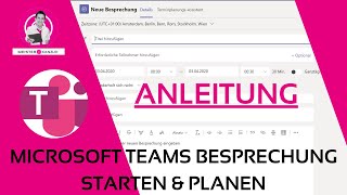 Microsoft Teams Tutorial Interne Besprechung starten amp planen Beispiel Steuerkanzlei [upl. by Emogene]