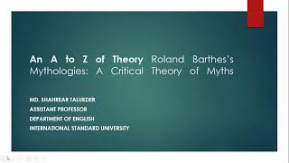 Ronald Barthess Mythologies [upl. by Arand]