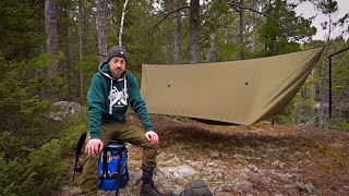 Solo Spring Hammock Camp in the Rain  4 WALLED FLOATING SHELTER IN THE FOREST UGQ Outdoors Gear [upl. by Kellda819]