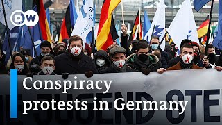 Growing protests against Germanys COVID19 response measures  DW News [upl. by Nilatak279]