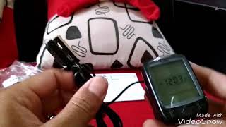 Speedometer sepeda merek sunding backlight nyala hijau [upl. by Denver845]