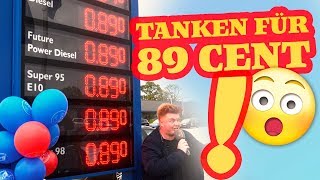 Tanken 💧 für 89 Cent Ansturm auf Tankstelle in Altenhagen [upl. by Millford115]