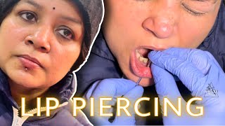 Labret Lip Piercing IrfanAliTattooz pain is temporary a piercing is forever lip piercing piercing [upl. by Hattie660]