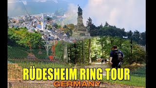 RÜDESHEIM CABLE CAR RING TOUR  MAGNIFICENT TOUR  NIEDERWALD MONUMENT  4K  PART 1 [upl. by Winterbottom]