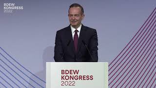 Volker Wissing zur Mobilitäts und Digitalpolitik der Bundesregierung  BDEW Kongress 2022 [upl. by Erny]