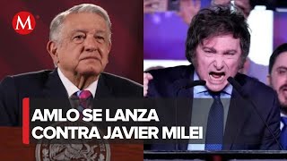 AMLO llama “deslenguado” a Javier Milei por insultos al papa Francisco [upl. by Salohci]