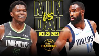 Minnesota Timberwolves vs Dallas Mavericks Full Game Highlights  December 28 2023  FreeDawkins [upl. by Mercola]