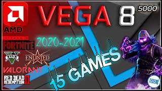 🔴AMD Radeon RX Vega 8 5000 Ryzen 5000 in 15 GAMES  2021 [upl. by Nevai]