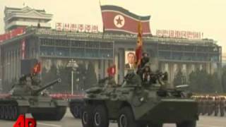 Raw Video NKoreas Kim and Son at Parade [upl. by Illac903]