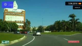 Driving through Marismas del Odiel Spain from Punta Umbría to Huelva 5062016 Timelapse x4 [upl. by Lechar422]