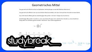 Geometrisches Mittel  Statistik [upl. by Vivian565]