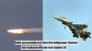 India Successfully Test Fires First Indigenous ‘Rudram’ Anti Radiation Missile From Sukhoi 30 [upl. by Airod]