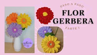 Flor GERBERA 🌼parte 1🌼 Centro  paso a paso tejido a crochet [upl. by Daphene]