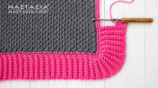 HOW to CROCHET SIDEWAYS BLANKET BORDER EDGING  Easy and Simple Crochet Tutorial from Naztazia [upl. by Leelahk606]