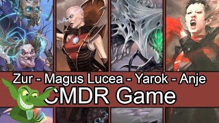 Zur vs Magus Lucea Kane vs Yarok vs Anje Falkenrath EDH  CMDR game play [upl. by Nehgem]