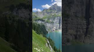 Oeschinensee Switzerland🇨🇭 travel mountains switzerland [upl. by Dreddy]