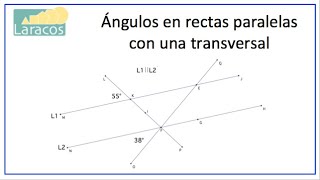 Encontrar los Angulos entre Rectas Paralelas con una Transversal ejemplo 1 [upl. by Jarl]