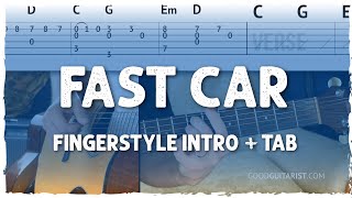 quotFast Carquot Fingerstyle  Easy Beginner Fingerpicking Lesson  Intermediate Version [upl. by Zaccaria530]