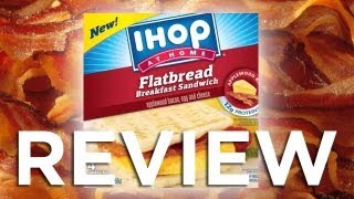 IHOP at Home Applewood BaconEgg Cheese Flatbread Breakfast Sandwiches Video Review Freezerburns [upl. by Curtice162]