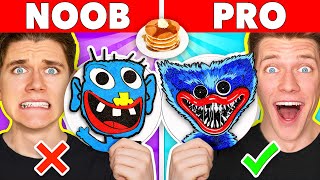 Minecraft NOOB vs PRO Pancake Art Challenge How To Make Rainbow Friends vs Roblox Security Build [upl. by Nileak]