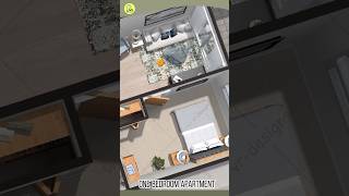 Interior Design One Bedroom Apartment Design Idea 3D Floor Plan [upl. by Annasoh]