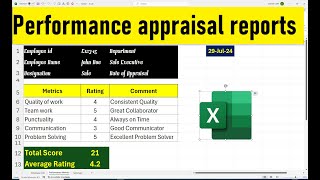 How to Create a Performance Appraisal Report in Excel  StepbyStep Guide [upl. by Grussing]