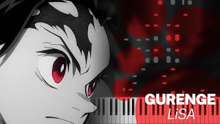 Demon Slayer OP  Gurenge Piano TutorialSynthesia  LiSA [upl. by Dlawso490]