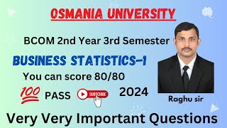 BUSINESS STATISTICS 1  IMPORTANT QUESTIONS  BCOM 3RD SEM [upl. by Adnohryt]