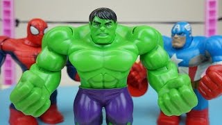 Hulk vs Spider man and Super heroes Robocar Poli toys [upl. by Gnik32]