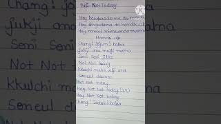 BTS🙏👍💜🎧 Not Todaylyrics paper lyrics bts korean songs songsshorts feedshorts [upl. by Itsud]