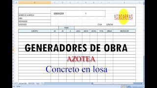 GENERADOR CONCRETO EN LOSA DE AZOTEA [upl. by Jorrie]