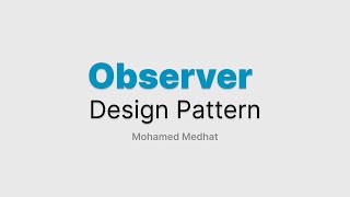 Design Patterns  Observer Pattern Arabic [upl. by Ful339]