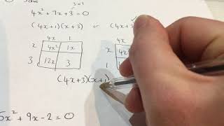 GCSE maths solving more complex quadratics by factorising [upl. by Rimma]