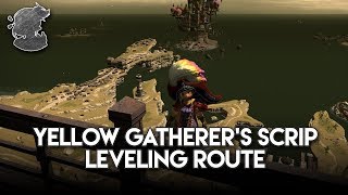 Yellow Gatherers Scrip Leveling Route  FFXIV [upl. by Fattal]