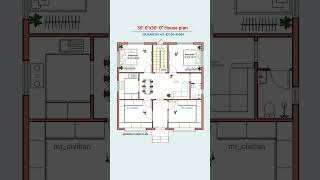 30x30 Two bedroom with shops shorts viral floorplan homeplan homedesign houseplan trending [upl. by Waldos]