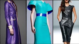 Eye catching leather full sexy bodycon dresses designs kushifashionbeauty [upl. by Denyse818]