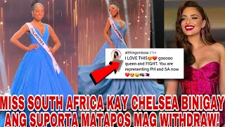 Ang Sweet ni South Africa Nag withdraw at si Chelsea Manalo ang support sa Miss Universe 2024 [upl. by Aicelef]