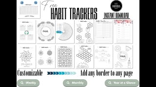 Planner Habit Tracking FREE Editable Customizable Trackers [upl. by Ecneitap868]