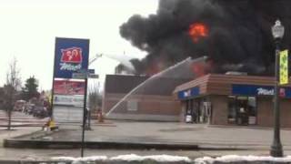 Big fire in Listowel Dollar Store Mar 17 2011 [upl. by Anialahs]