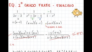 Equazioni di secondo grado fratte  esercizio svolto [upl. by Esilanna]