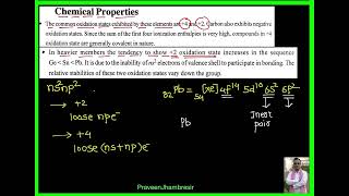 1 G14PhysicalChemical propertiesCatenationInert pair effectCarbides [upl. by Boothe]